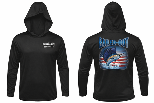 Hooded Long Sleeve Performance T "Patriotic Sailfish"